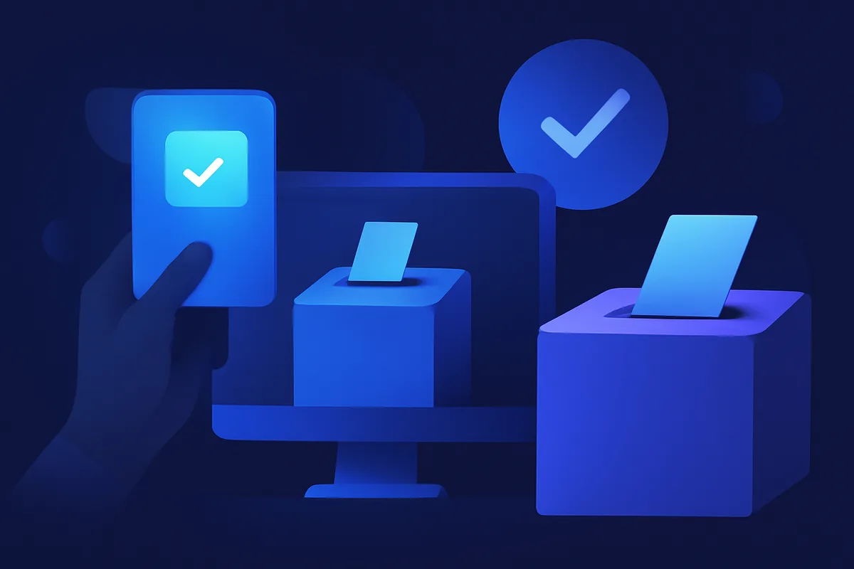 People registering to vote at a polling station
